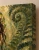 Woodland Fantasy Woman Art Print with Leaf Crown and Amber Jewelry - matte canvas - exact closeup