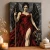 Nemesis Greek Mythology Art Print - Red Gown, Black Wings and Wheel - matte canvas - independent room