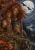 Autumn Moon Huntress Art Print - Full Moon Fantasy Creature - matte canvas - clean face
