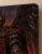 Satan Demonology Art Print - Crowned Winged Ruler and Infernal Fire - matte canvas - exact closeup