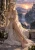 Blonde Elf Art Print - Sunset Castle and Waterfalls - matte canvas - clean face