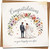 Wedding Congratulations Card 145mm x 145mm – Floral Wreath Bride & Groom Design, Romantic Message “On Your Happily Ever After” – Premium Square Greeting Card with Kraft Envelope