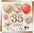 35th Birthday Card for Men or Women, Balloons & Confetti Design, 145mm x 145mm, With Love Message, Includes Kraft Envelope, Milestone 35 Today Greeting