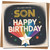 Son Birthday Card - To a Very Special Son - Colourful Rainbow Star Design - 145mm x 145mm Square - Happy Birthday Card for Includes Kraft Envelope