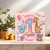 1st Birthday Card for Girl - You Are 1 Today - Cute Animal Rainbow Design, Pink - 145mm x 145mm Square - Includes Kraft Envelope - Daughter, Granddaughter, Niece