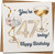 47th Birthday Card – You’re 47 Today Champagne Glasses Design, Floral Detail – 145mm x 145mm Square Greeting Card with Kraft Envelope