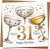 31st Birthday Card for Women or Men – Champagne Glass Design – 145mm x 145mm Square – You’re 31 Today Happy Birthday – Includes Kraft Envelope