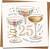 25th Birthday Card for Her - Champagne Glasses Floral Design - 145mm x 145mm - Luxury Greeting Card with Kraft Envelope - Happy 25 Today Celebration