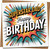 Superstar Dad Happy Birthday Card – Comic Pop Art Design, 145mm x 145mm Square, Blank Inside, Includes Kraft Envelope – Dad Birthday Greeting Card