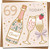 69th Birthday Card for Women or Men – Champagne Bottle & Glasses Celebration Design – 145mm x 145mm Square Greeting Card with Kraft Envelope