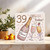 39th Birthday Card for Her - Champagne & Cheers Design - 145mm x 145mm Square Greeting Card with Kraft Envelope - Fun Milestone 39 Today Celebration