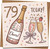 79th Birthday Card for Women Men – Champagne & Bubbles Celebration, Square 145mm x 145mm, Includes Kraft Envelope, Cute Floral Cheers Illustration, Classy Milestone Greeting Card