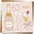 63rd Birthday Card – Champagne Bottle & Clinking Glasses Design – 145mm x 145mm Square Greeting Card with Kraft Envelope – Cheers Celebration for Him or Her