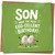 Son Birthday Card, Funny Egg Pun, 145mm x 145mm Square, Green, 'Son Have the Most Egg-cellent Birthday!', Includes Kraft Envelope