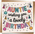 Auntie Birthday Card – Wishing You a Lovely Birthday, 145mm x 145mm Square Greeting Card with Kraft Envelope