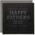 Father's Day Card for Dad - Black Design, Happy Father's Day Text - Square 145mm x 145mm Greeting Card, Includes Dark Grey Envelope