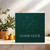 Good Luck Card 145mm x 145mm - Elegant Dark Green Clover Design, Includes Dark Grey Envelope