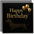Happy Birthday Card - Gold Balloons & Starry Dachshund Sausage Dog Design - Luxury Black Dog Lover Birthday Card - 145mm x 145mm, Includes Dark Grey Envelope