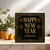 Happy New Year Card - Art Deco Black and Gold Design, 145mm x 145mm Square, Includes Dark Grey Envelope