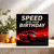 Speed Into Your Birthday Card - Red Supercar Design, Square 145mm x 145mm Greeting Card for Car Lovers, Includes Dark Grey Envelope