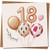 18th Birthday Card - Rose Gold Balloon Numbers Design, 145mm x 145mm Square, Elegant 18 Birthday Card for Him or Her, Includes Kraft Envelope