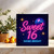 Sweet 16 Birthday Card - Shine Bright Neon Disco Design - Square 145mm x 145mm - 16th Birthday Greeting Card, Includes Dark Grey Envelope