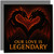 Dragon Heart ‘Our Love Is Legendary’ Greeting Card, 145mm x 145mm, Romantic Love/Anniversary Card, Fantasy Red and Black Dragons, Includes Dark Grey Envelope