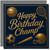 Happy Birthday Champ Sports Themed Greeting Card, 145mm x 145mm, Gold Effect on Navy, Basketball Tennis Football Helmet Baseball Bat and Football Design, Includes Dark Grey Envelope