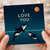 I Love You Orca Whales Card - Romantic Love & Anniversary Card, Starry Night and Moon Design, Cute Whale Couple, For Partner, Boyfriend, Girlfriend, Husband or Wife