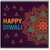 Happy Diwali Greeting Card - Colourful Mandala and Diya Lamps Design - Festival of Lights Celebration Card for Friends, Family and Colleagues