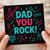 Dad You Rock! Father's Day Card - Fun Music Theme with Guitar, Drum and Microphone Icons - Cute Rock 'n' Roll Greeting Card for Dad from Son, Daughter or Kids