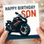 Son Birthday Card - Sport Motorbike Illustration with Bold 'Happy Birthday Son' Message - Modern Graphic Design for Motorcycle-Loving Son, Teen or Adult