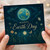 Happy Earth Day Card - Celestial Night Sky with Planet, Constellations, Wildflowers and Butterflies - Nature Celebration Greeting