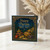 Happy Purim Greeting Card - Elegant Night Garden Scene with Masks, Crowns, Candles and Hamantaschen - Purim Festival Card