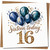 16th Birthday Card - Sixteen Today - Blue Balloons and Gold Confetti 16-145mm x 145mm -, Includes Kraft Envelope