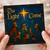 Christmas Card - Stained Glass Nativity with Three Wise Men and Star of Bethlehem, 'The Light Come' Religious Design