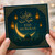 Eid Mubarak Card - Crescent Moon, Lanterns and Mosque Night Sky with Arabic Calligraphy - Elegant Islamic Greeting for Eid al-Fitr or al-Adha