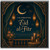 Celebrating Eid al-Fitr Greeting Card - Elegant Night Sky with Crescent Moon, Lanterns and Fireworks, Framed by Curtains and Roses - Islamic Eid Festival Card for Family and Friends