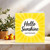 Hello Sunshine Just Because Greeting Card - Thinking of You, Bright Yellow Sun Design, 145mm x 145mm Square Card, Includes Gold Envelope