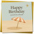 Happy Birthday Card - Sunshine Ahead Beach Umbrella Design, 145mm x 145mm Square Greeting Card, Summer Sun Theme, For Friends Family, Includes Gold Envelope