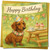 Cute Dachshund Happy Birthday Card - Sausage Dog with Party Hat, Bunting, Cupcakes & Tea, 145mm x 145mm Square, Includes Gold Envelope