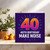40th Birthday Card Make Noise Bold Neon Number Design 145mm x 145mm Square Greeting Card, Includes Kraft Envelope