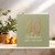 Fabulous 40th Birthday Card - Elegant Olive Green with Gold Details and Butterflies, Square 145mm x 145mm, Includes Gold Envelope