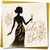 Bride-to-Be Congratulations Card - Elegant Silhouette, 145mm x 145mm Square, Includes Gold Envelope
