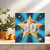 40th Birthday Card - Gold Star Burst Design, Blue Night Sky, Square 145mm x 145mm, Celebratory Card for Him, Her, Friend or Colleague, Includes Gold Envelope