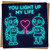 You Light Up My Life Neon Robots Love Card - Cute Romantic Anniversary/Valentine’s Card for Partner - 145mm x 145mm Square Greeting Includes Kraft Envelope