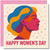 Happy Women's Day Card, Colourful Profile Illustration, 145mm x 145mm, International Women's Day Greeting, Includes Pink Envelope