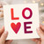 LOVE Heart Typography Greeting Card - Modern Minimal Romantic Design - Anniversary or Valentine’s Day Card for Partner