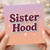 Sister Hood Greeting Card - Cute Retro Sisterhood Design for Sister or Best Friend - Blank Inside - Friendship, Support, Thinking of You