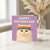 Happy Mother's Day Card - Cute White Cat with Rainbow Headband on Purple, Lightning Bolt Pattern - For Mum